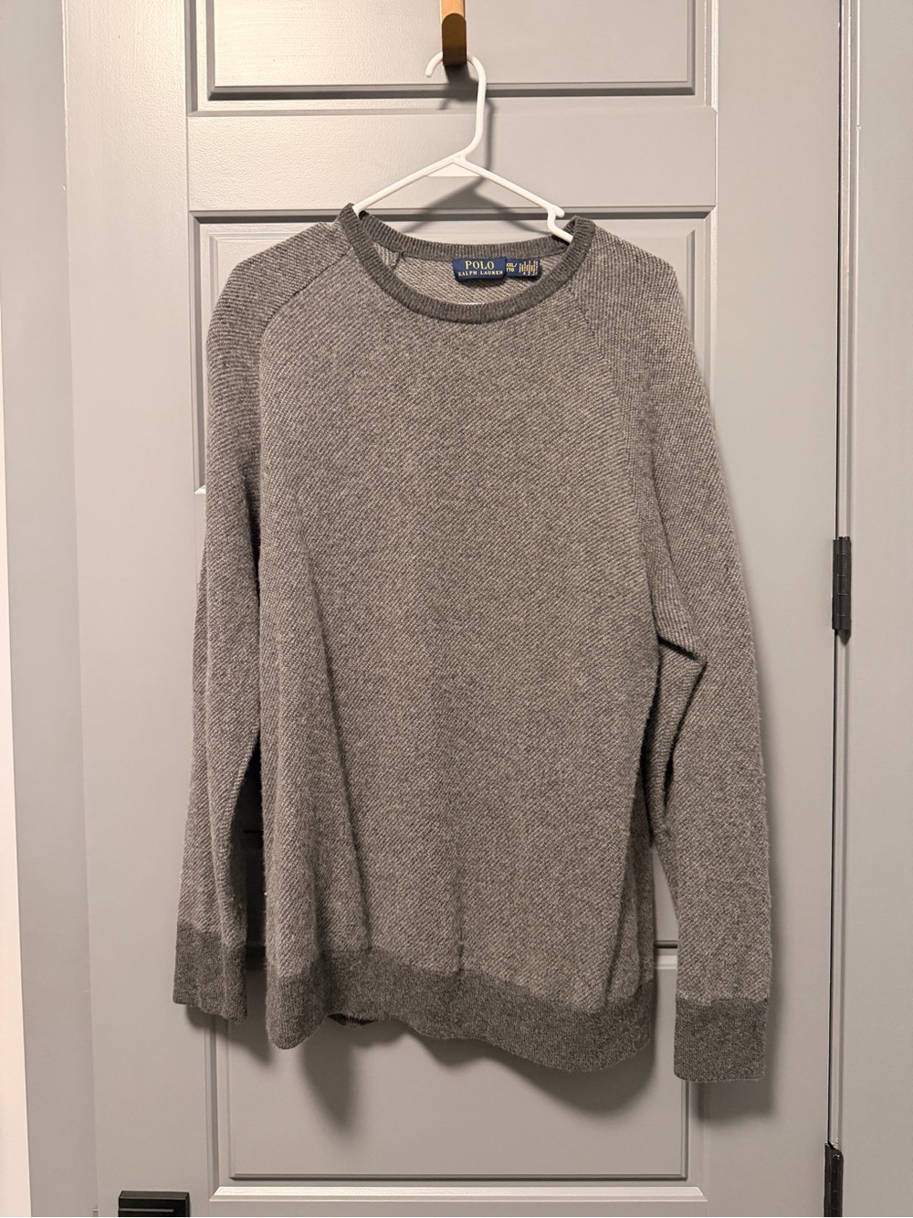 Polo Ralph Lauren Men’s Merino Wool Men's Gray Crewneck Gray Sweater XXL
